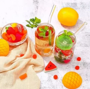 Glass Coffee/Tea Mug Sipper Tumbler with Straw